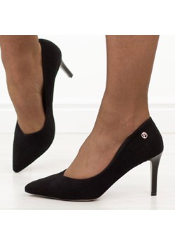 Czarne Polskie szpilki damskie Prestige 2106 Skóra Zamsz ze sklepu suzana.pl w kategorii Czółenka - zdjęcie 188063155