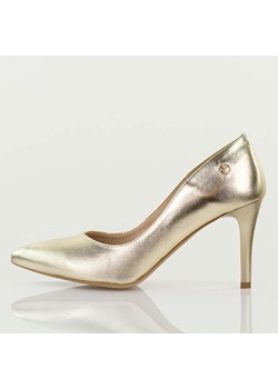 Złote Polskie szpilki damskie Prestige 2106b Skóra Lico ze sklepu suzana.pl w kategorii Czółenka - zdjęcie 188063165