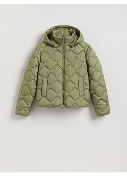 Reserved - Pikowana kurtka z kapturem - oliwkowy ze sklepu Reserved w kategorii Kurtki damskie - zdjęcie 188063287