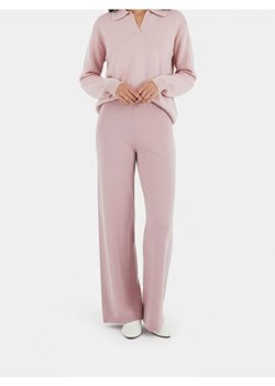 Sinsay - Dzianinowe spodnie z elastycznym pasem - różowy ze sklepu Sinsay w kategorii Spodnie damskie - zdjęcie 188063945