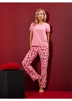 Sinsay - Bawełniana piżama dwuczęściowa z motywem serca - różowy ze sklepu Sinsay w kategorii Piżamy damskie - zdjęcie 188064018