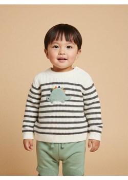 Sinsay - Bawełniany sweter w paski - kremowy ze sklepu Sinsay w kategorii Kaftaniki i bluzki - zdjęcie 188064029