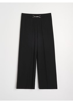 Sinsay - Spodnie wide leg z dekoracyjną klamrą - czarny ze sklepu Sinsay w kategorii Spodnie damskie - zdjęcie 188064037