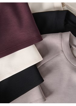 Reserved - T-shirt z modalem - beżowy ze sklepu Reserved w kategorii Bluzki damskie - zdjęcie 188064178