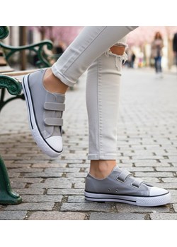 Szare tenisówki dla dziewczynki na rzepy /G2-2 18635 T286/ ze sklepu Pantofelek24.pl w kategorii Trampki dziecięce - zdjęcie 188065288