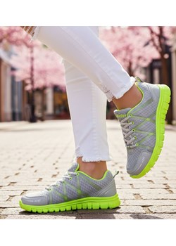 Sznurowane buty sportowe damskie Szare /G12-2 14798 S203/ ze sklepu Pantofelek24.pl w kategorii Buty sportowe damskie - zdjęcie 188065307