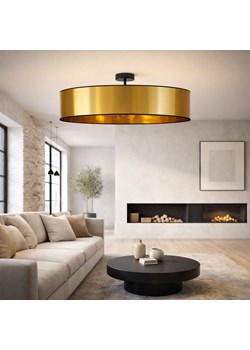 Złota lampa sufitowa do salonu w stylu glamour 80 cm GRENADA MIRROR fi - 80 cm ze sklepu Lysne w kategorii Lampy sufitowe - zdjęcie 188065465