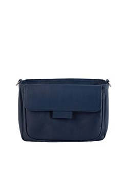 granatowa torebka damska skórzana na ramię, model Anna - dwa o ze sklepu Słoń Torbalski w kategorii Listonoszki - zdjęcie 188065638