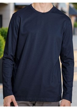 Sinsay - Bawełniana koszulka z długimi rękawami - granatowy ze sklepu Sinsay w kategorii T-shirty męskie - zdjęcie 188065887