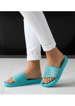 Klapki damskie na basen wodoodporne zielone ażurowe /D3-1 18640 T187/ ze sklepu Pantofelek24.pl w kategorii Klapki damskie - zdjęcie 188066135