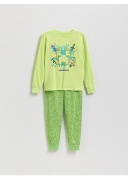 Reserved - Bawełniana piżama Minecraft - zielony ze sklepu Reserved w kategorii Piżamy dziecięce - zdjęcie 188066635