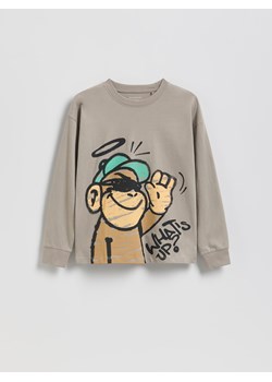 Reserved - Longsleeve z nadrukiem - beżowy ze sklepu Reserved w kategorii Bluzy chłopięce - zdjęcie 188066676