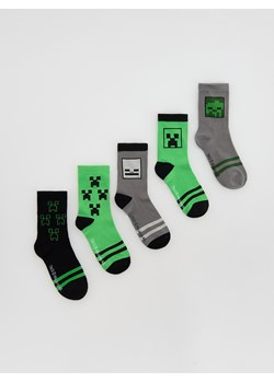 Reserved - Skarpetki Minecraft 5 pack - ciemnozielony ze sklepu Reserved w kategorii Skarpetki dziecięce - zdjęcie 188066678