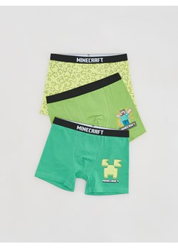 Reserved - Bawełniane bokserki Minecraft 3 pack - turkusowy ze sklepu Reserved w kategorii Majtki dziecięce - zdjęcie 188066729