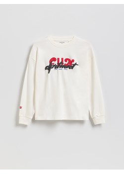 Reserved - Bawełniany longsleeve - biały ze sklepu Reserved w kategorii Bluzy chłopięce - zdjęcie 188066825