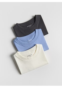 Reserved - Bawełniany t-shirt 3 pack - jasnoniebieski ze sklepu Reserved w kategorii T-shirty chłopięce - zdjęcie 188067045