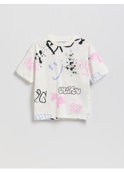 Reserved - T-shirt z nadrukiem - złamana biel ze sklepu Reserved w kategorii T-shirty chłopięce - zdjęcie 188067048