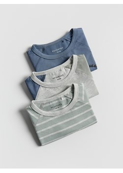 Reserved - Bawełniany longsleeve 3 pack - jasnozielony ze sklepu Reserved w kategorii T-shirty chłopięce - zdjęcie 188067609