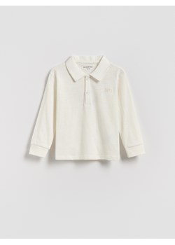 Reserved - Longsleeve polo - złamana biel ze sklepu Reserved w kategorii T-shirty chłopięce - zdjęcie 188067617
