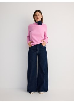 Reserved - Jeansy wide leg z odpinaną broszką - granatowy ze sklepu Reserved w kategorii Jeansy damskie - zdjęcie 188068039