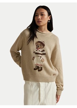 Polo Ralph Lauren Sweter 211978315001 Beżowy Relaxed Fit ze sklepu MODIVO w kategorii Swetry damskie - zdjęcie 188068448