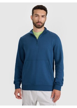 Męska bluza nierozpinana bez kaptura 4F 4FWAW25TSWSM1902 - granatowa ze sklepu Sportstylestory.com w kategorii Bluzy męskie - zdjęcie 188069136