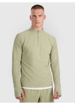 Męska bluza do biegania 4F 4FWAW25TFSWM576 - zielona ze sklepu Sportstylestory.com w kategorii Bluzy męskie - zdjęcie 188069165