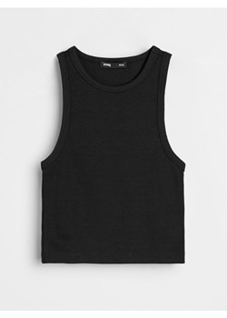 Sinsay - Crop top bez rękawów - czarny ze sklepu Sinsay w kategorii Bluzki damskie - zdjęcie 188069745