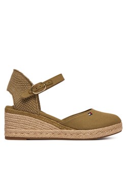 Espadryle Tommy Hilfiger Mid Wedge Espad Closed Toe FW0FW09233 Brązowy ze sklepu eobuwie.pl w kategorii Espadryle damskie - zdjęcie 188069778