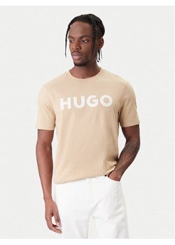 HUGO T-Shirt Dulivio 50467556 Beżowy Regular Fit ze sklepu MODIVO w kategorii T-shirty męskie - zdjęcie 188070356