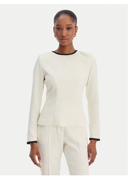 Marella Bluzka Scacco 2613111013 Écru Slim Fit ze sklepu MODIVO w kategorii Bluzki damskie - zdjęcie 188070358