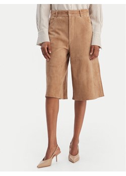 Marella Szorty skórzane Scoglio 2613431021 Beżowy Relaxed Fit ze sklepu MODIVO w kategorii Szorty - zdjęcie 188070457