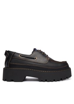 Półbuty Tommy Jeans Archive '01 Boat Shoe Leather EN0EN03003 Czarny ze sklepu eobuwie.pl w kategorii Buty sportowe damskie - zdjęcie 188071479