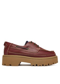 Półbuty Tommy Jeans Archive '01 Boat Shoe Leather EN0EN03003 Bordowy ze sklepu eobuwie.pl w kategorii Buty sportowe damskie - zdjęcie 188071535