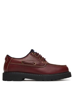 Półbuty Tommy Jeans Archive '01 Boat Shoe Leather EM0EM01651 Brązowy ze sklepu eobuwie.pl w kategorii Półbuty męskie - zdjęcie 188071655