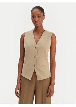 Weekend Max Mara Kamizelka garniturowa Poggio 2615911021 Beżowy Slim Fit ze sklepu MODIVO w kategorii Kamizelki damskie - zdjęcie 188075089
