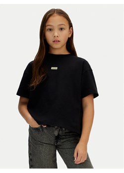 Calvin Klein Jeans T-Shirt Folded Logo IG0IG03063 Czarny Regular Fit ze sklepu MODIVO w kategorii Bluzki dziewczęce - zdjęcie 188075118