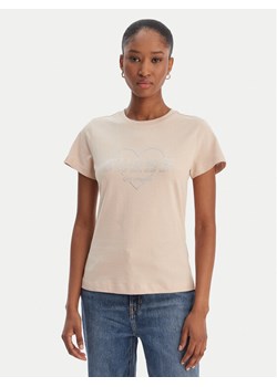 Guess T-Shirt V5GI10 K9RM1 Beżowy Regular Fit ze sklepu MODIVO w kategorii Bluzki damskie - zdjęcie 188081317