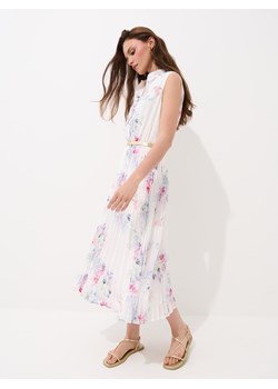 Mohito - Koszulowa sukienka midi w kwiaty - kremowy ze sklepu Mohito w kategorii Sukienki - zdjęcie 188082119
