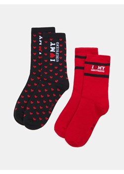 Sinsay - Prążkowane skarpetki z napisem 2 pack - wielobarwny ze sklepu Sinsay w kategorii Skarpetki męskie - zdjęcie 188083196