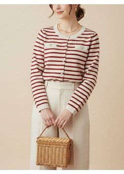 Sinsay - Akrylowy kardigan z kieszeniami piersiowymi - czerwony ze sklepu Sinsay w kategorii Swetry damskie - zdjęcie 188083315