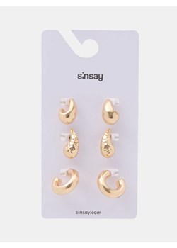 Sinsay - Kolczyki z błyszczącym wykończeniem 3 pack - złoty ze sklepu Sinsay w kategorii Kolczyki - zdjęcie 188083368