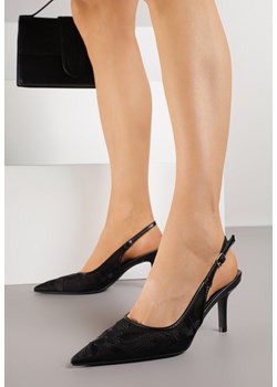 Czarne Sandały na Szpilce z Haftowanym Wzorem Iphiserris ze sklepu born2be.pl w kategorii Czółenka - zdjęcie 188083919