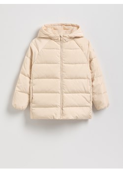 Reserved - Pikowana kurtka z naturalnym puchem - beżowy ze sklepu Reserved w kategorii Kurtki dziewczęce - zdjęcie 188087209