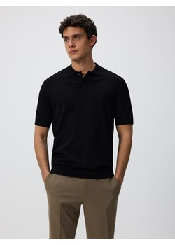 Reserved - Sweter polo z wiskozą - czarny ze sklepu Reserved w kategorii Swetry męskie - zdjęcie 188087718