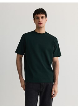 Reserved - Bawełniany t-shirt boxy - ciemnozielony ze sklepu Reserved w kategorii T-shirty męskie - zdjęcie 188087747