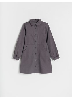 Reserved - Bawełniana sukienka - ciemnoszary ze sklepu Reserved w kategorii Sukienki dziewczęce - zdjęcie 188087867