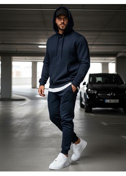 Spodnie męskie dresowe granatowe Dstreet UX2707 ze sklepu DSTREET.PL w kategorii Spodnie męskie - zdjęcie 188088115