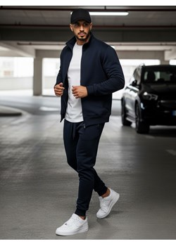 Bluza męska rozpinana bez kaptura granatowa BX4567 ze sklepu DSTREET.PL w kategorii Bluzy męskie - zdjęcie 188088147