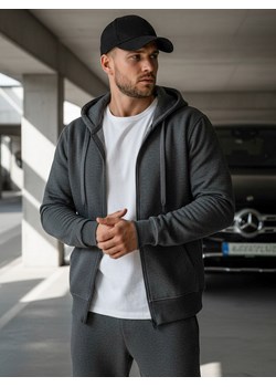 Bluza męska rozpinana antracytowa BX2196 ze sklepu DSTREET.PL w kategorii Bluzy męskie - zdjęcie 188088157